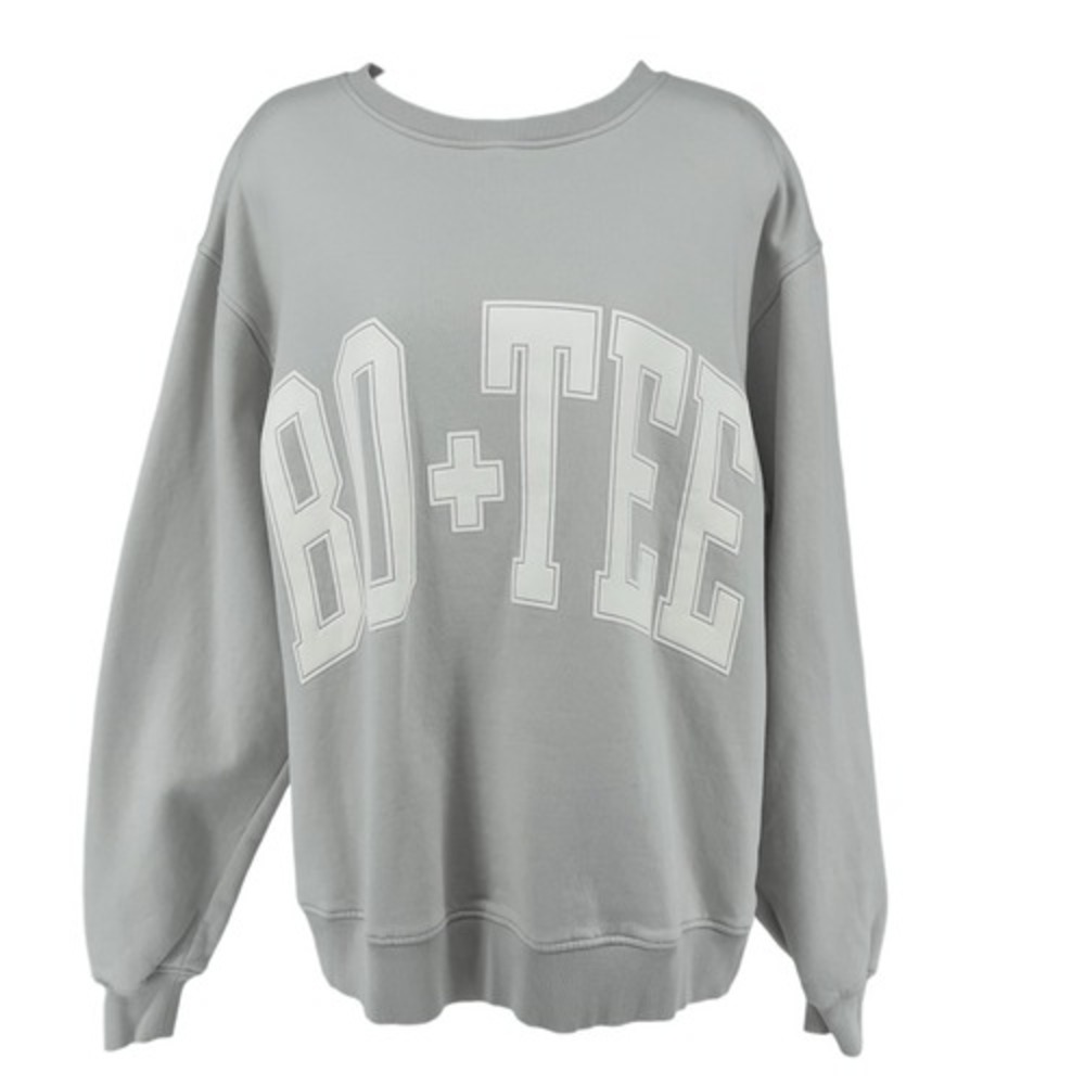 BO+TEE Oversized Graphic Sweatshirt Grey Retro‎ Athleisure S/M